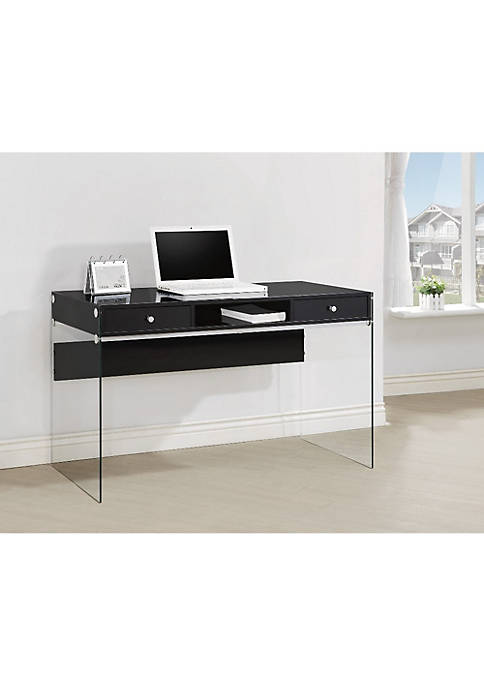 Duna Range Elegant Metal Writing Desk with Glass
