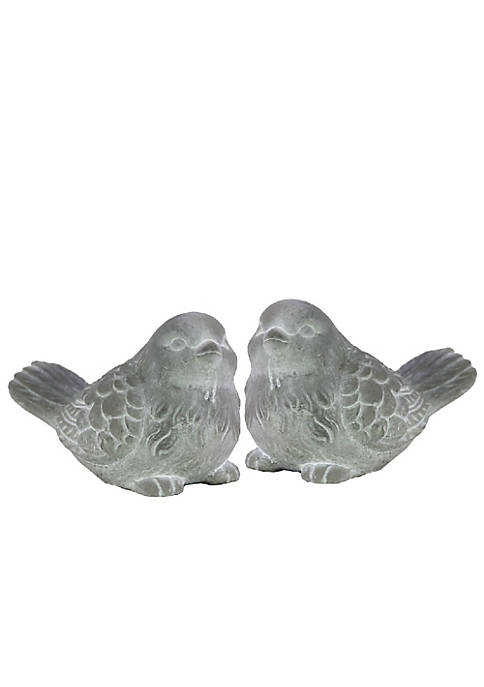 Duna Range Cemented Designer Bird Figurine, Washed White,
