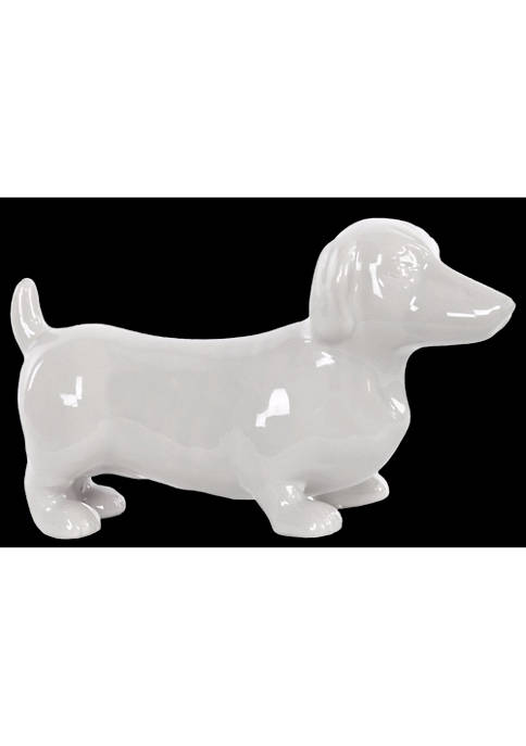 Duna Range Ceramic Standing Dachshund Dog Figurine, Glossy