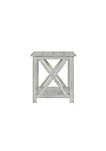 1 Open Shelf Plank Style Side Table with X Shaped Accent, White