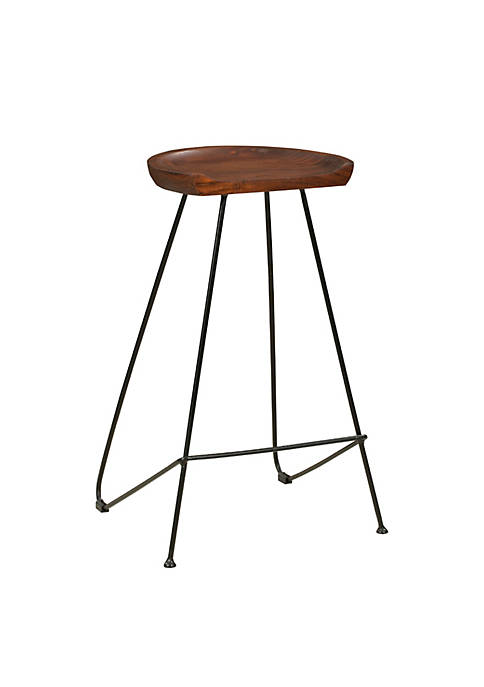 Duna Range Counter Height Barstool with Wooden Seat