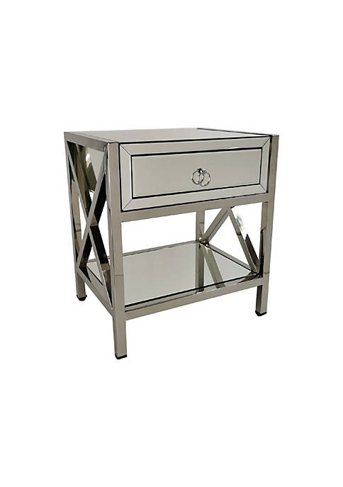 Duna Range Mirrored Accent Table with 1 Drawer