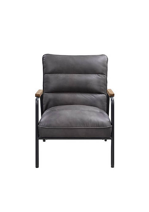 Duna Range Accent Chair with Leatherette Seat and