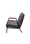 Accent Chair with Leatherette Seat and Tufted Details, Gray