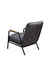 Accent Chair with Leatherette Seat and Tufted Details, Gray