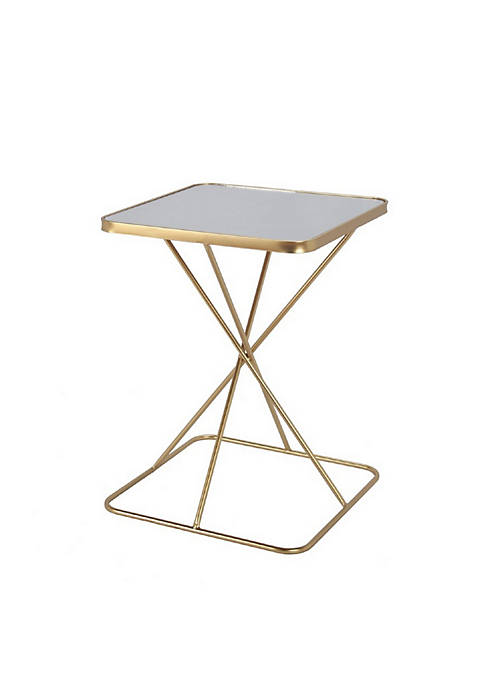 Duna Range Accent Table with Intersected Metal Legs,