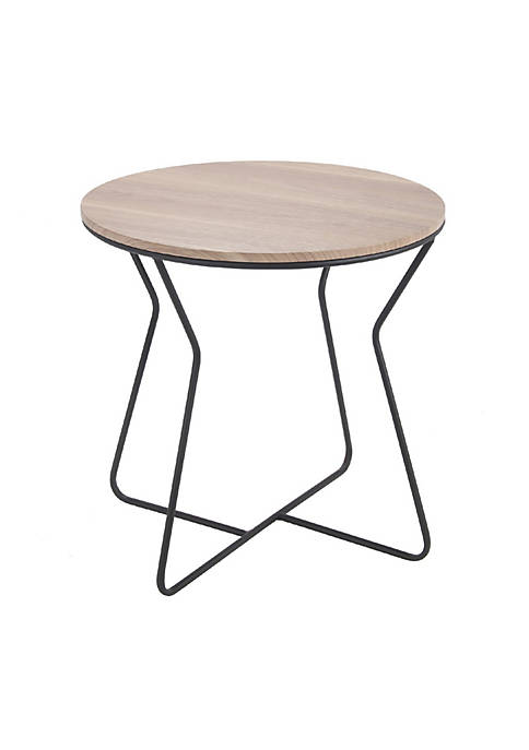 Duna Range Round Accent Table with Curvaceous Metal