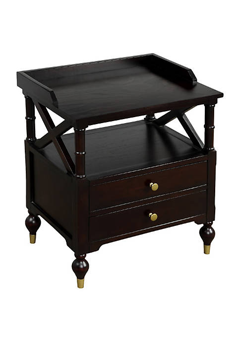 Duna Range 2 Drawer Nightstand with X Accent