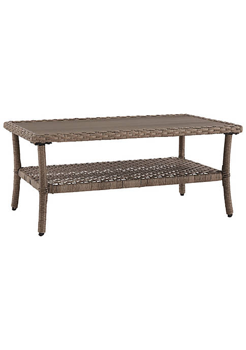 Duna Range Cocktail Table with Woven Resin Top,