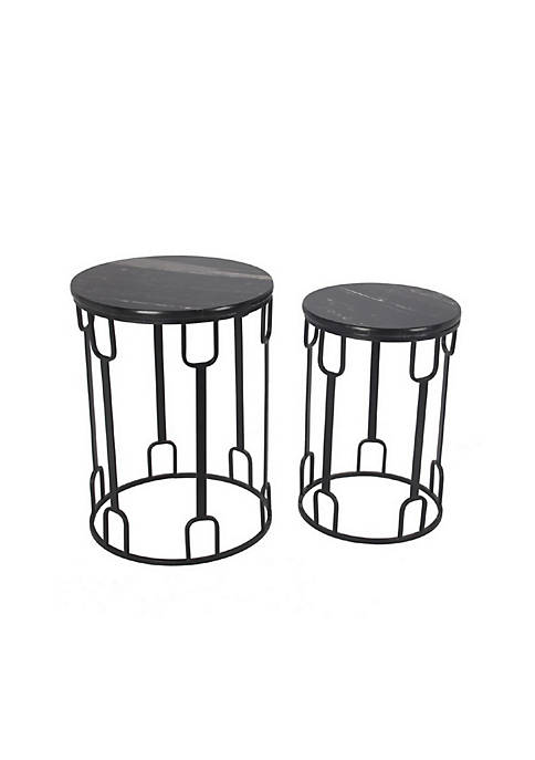Duna Range 2 Piece Accent Table with Geometric