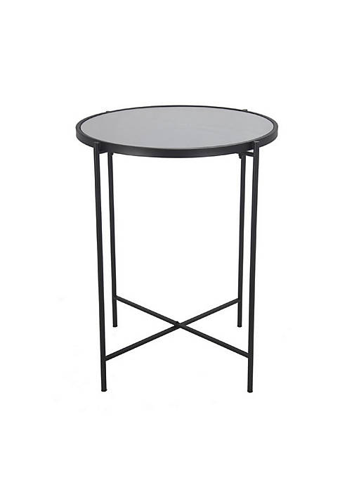 Duna Range Accent Table with Round Mirrored Top,