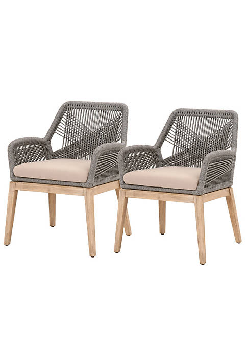 Duna Range Arm Chair with Woven Rope Back,
