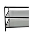 Entertainment Center with 3 Tier Mirrored Shelves, Black