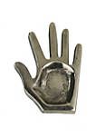 Hand Shape Metal Tray with Stable Base, Silver