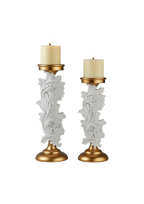 Duna Range Candleholder with Baroque Scroll Design, Set