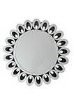 Mirror with Open Cut Design and Mother of Pearl Accent, Silver