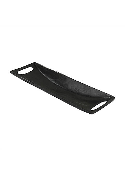 Rectangular Metal Tray with Cut Out Handles, Small, Black