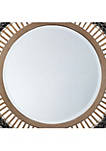 Mirror with Bamboo Open Design and Braided Pattern, Brown