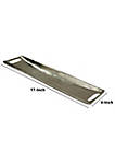 Rectangular Metal Tray with Cut Out Handles, Large, Silver