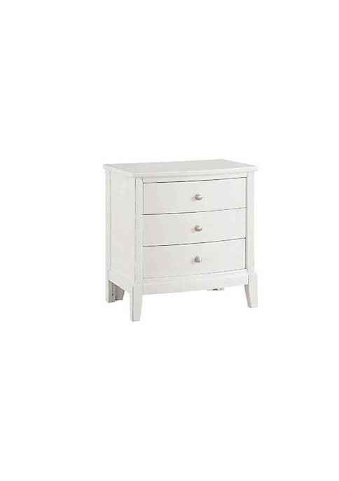 Duna Range 3 Drawer Wooden Nightstand with Chamfered