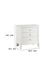 3 Drawer Wooden Nightstand with Chamfered Legs, White