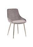Fabric Upholstered Accent Chair with Metal Angled Legs, Gray