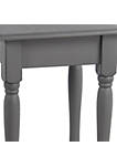 Square Wooden Accent Table with Open Shelf and Turned Legs, Gray