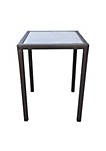32 Inches Glass Top Wicker Woven Aluminum Bar Table, Black