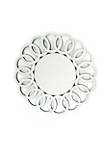 Round Beveled Mirror with Intersected Circular Accent, Silver