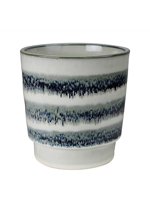 Duna Range Ceramic Cachepot with Glazed Textured Pattern,