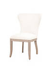 19.75 Inches Fabric Padded Dining Chair, Set of 2, White