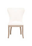 19.75 Inches Fabric Padded Dining Chair, Set of 2, White