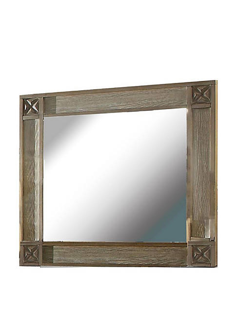 Duna Range 44 Inch Rectangular Mirror with Carved
