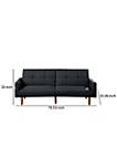 Fabric Adjustable Sofa with Square Tufted Back, Dark Gray
