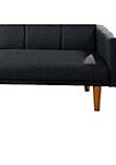 Fabric Adjustable Sofa with Square Tufted Back, Dark Gray