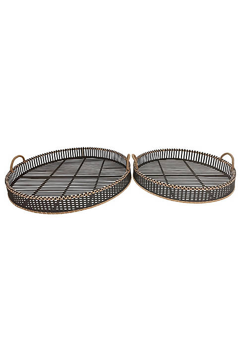 Duna Range Round Shaped Bamboo Tray with Curved