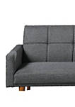 Fabric Adjustable Sofa with Square Tufted Back, Light Gray
