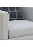 Fabric Upholstered Arm Chair with Reversible Cushions and Pillows, Gray