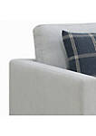 Fabric Upholstered Arm Chair with Reversible Cushions and Pillows, Gray