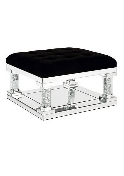 Duna Range Mirrored Ottoman with Button Tufted Top