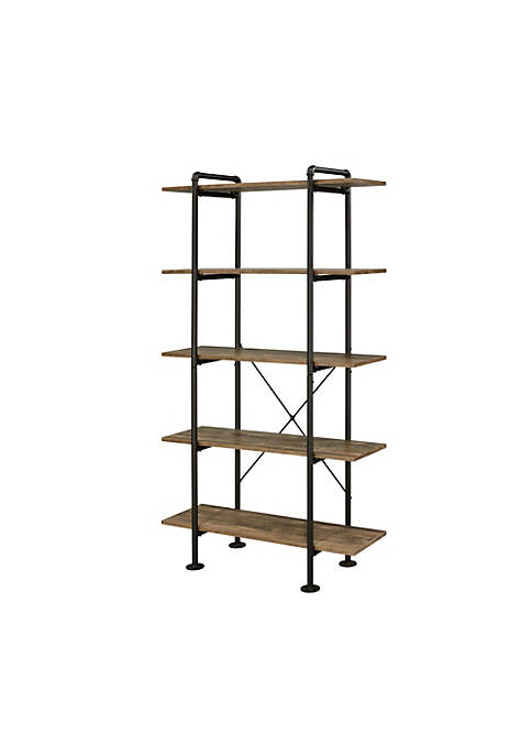 Duna Range Bookcase with Metal Pipe Design and