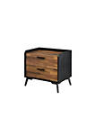 Accent Table with Tempered Tier Shelf, Brown and Black