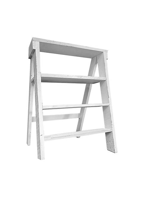 Duna Range 27 Inch Wooden Ladder Bookshelf, 4