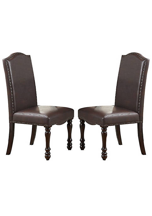 Duna Range Nailhead Trim Faux Leather Dining Chair