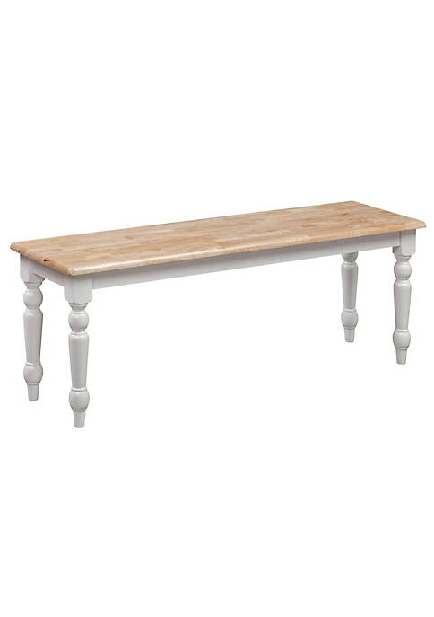 Duna Range Grained Rectangular Wooden Bench with Turned