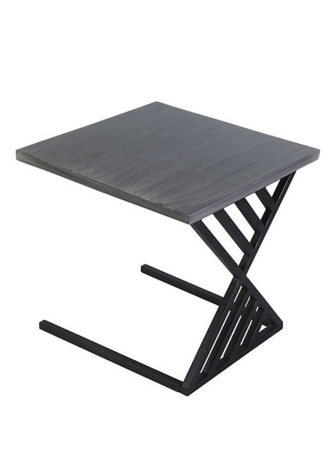 Duna Range Industrial End Table with Square Wood