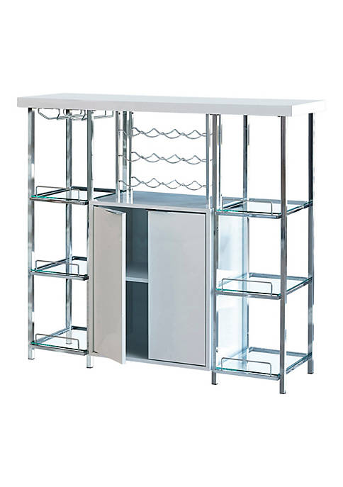 Duna Range 6 Glass Shelf Metal Frame Bar