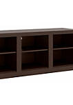 59 Inch Rectangular TV Stand with 6 Open Compartments, Tobacco Brown