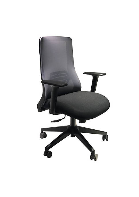 Mesh Back Adjustable Ergonomic Office Swivel Chair with Padded Seat and Casters, Black and Gray