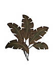 Palm Leaf Hanging Metal Wall Art Decor, Green and Brown